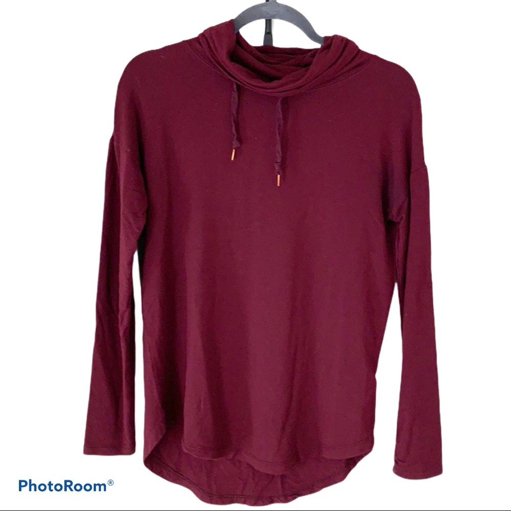 A New Day | Cowl Neck Plum Long Sleeve Top